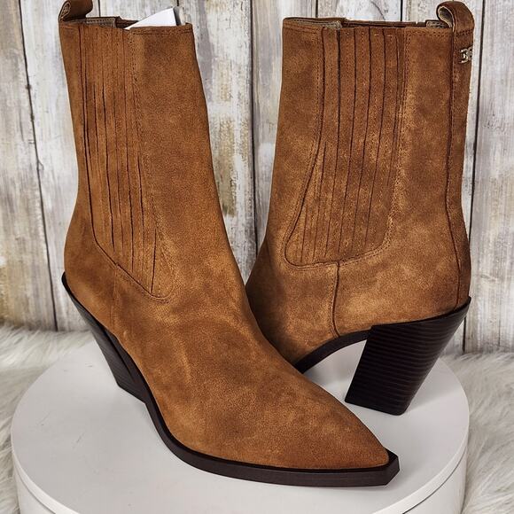 Sam Edelman Women's Mandey Western Chelsea Booties - Cowboy-Inspired Style - Picture 1 of 12